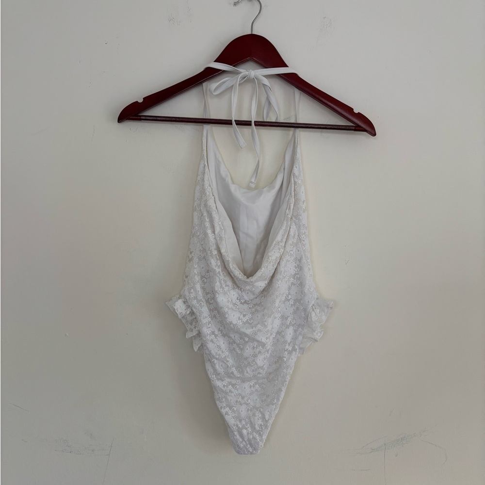 Free People Baben white lace one piece swimsuit - medium - Picture 4 of 5